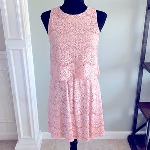 Monteau Pink Lace Dress Size M